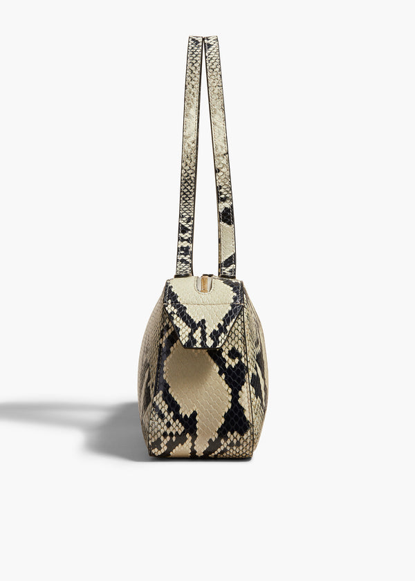 Khaite Simona Shoulder Bag Natural Python-Embossed Leather