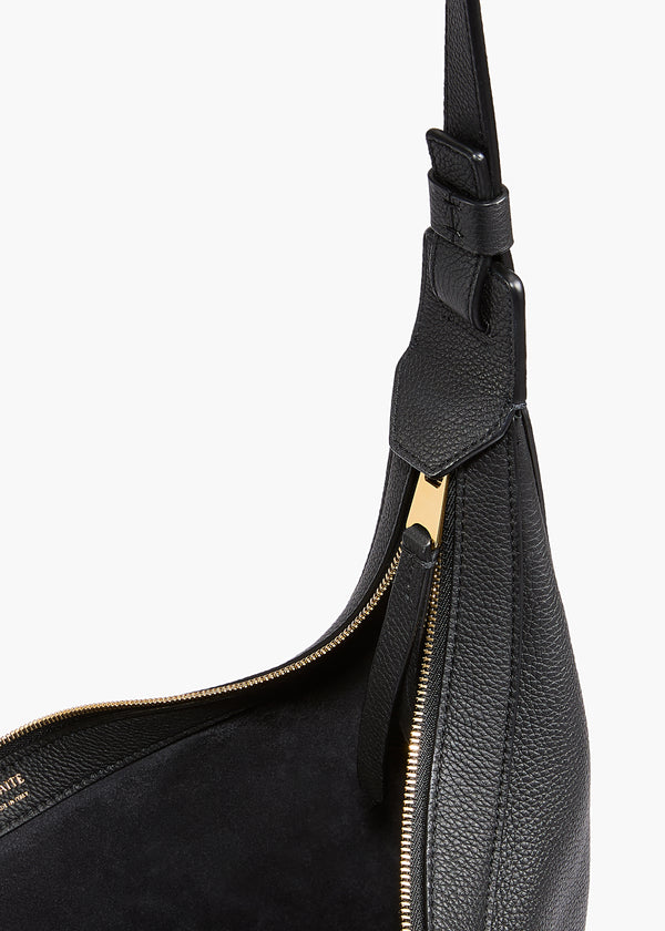 Khaite Small Augustina Crossbody Bag Black Pebbled Leather