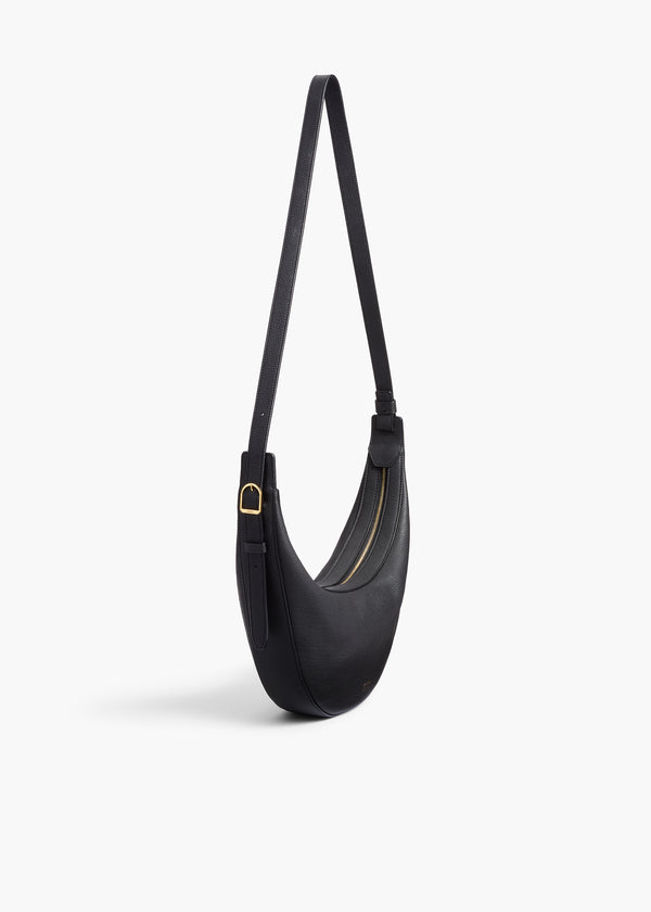 khaite Small Augustina Crossbody Bag Black Pebbled Leather