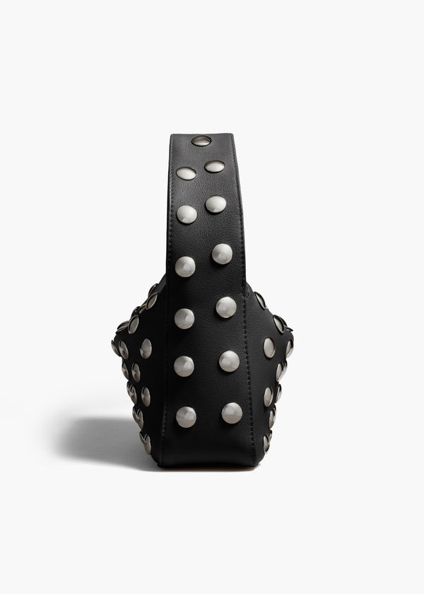 Khaite Small Elena Bag Black Pebbled Leather With Studs