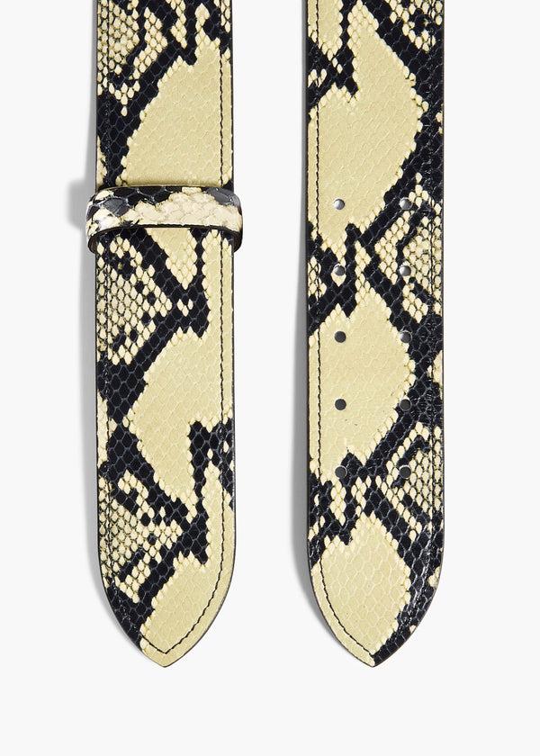 Khaite Theo Waist Belt Natural Python-Embossed Leather