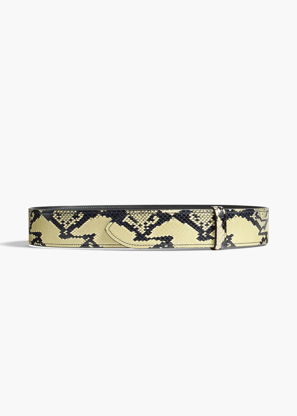 khaite Theo Waist Belt Natural Python-Embossed Leather
