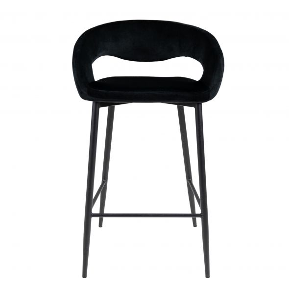 Kick Bar Stool Lenn - Velvet - Black
