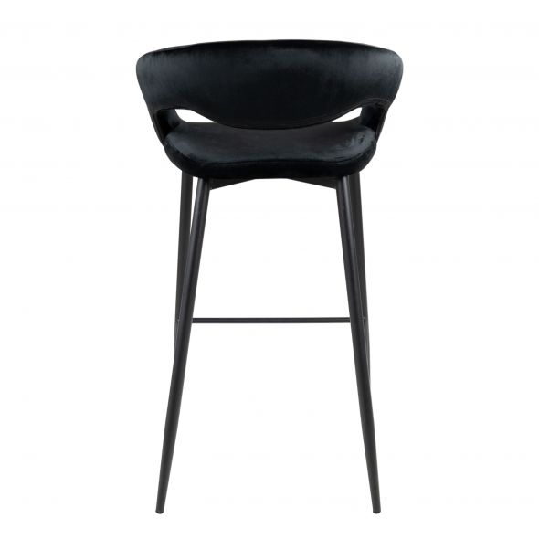 Kick Bar Stool Lenn - Velvet - Black