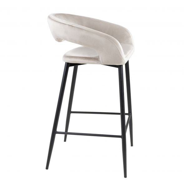 Kick Bar Stool Lenn - Velvet - Champagne