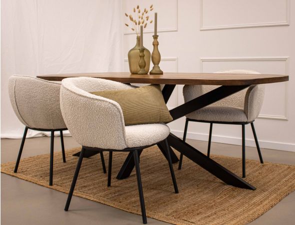 Kick Duke Dining Chair - Black/White - Black/white Melange