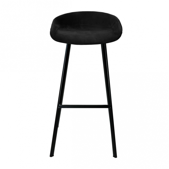 KICK FINN Bar Stool High - Velvet - Black