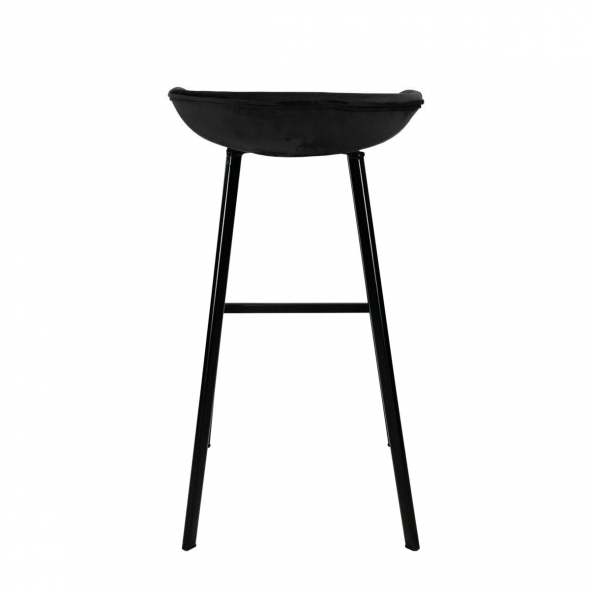 KICK FINN Bar Stool High - Velvet - Black