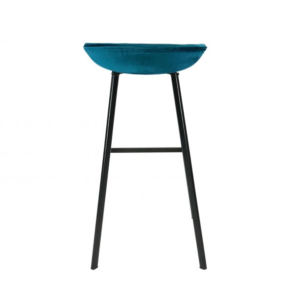 KICK FINN Bar Stool High - Velvet - Blue