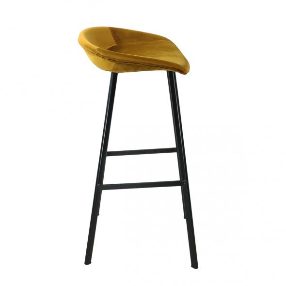 KICK FINN Bar Stool High - Velvet - Gold