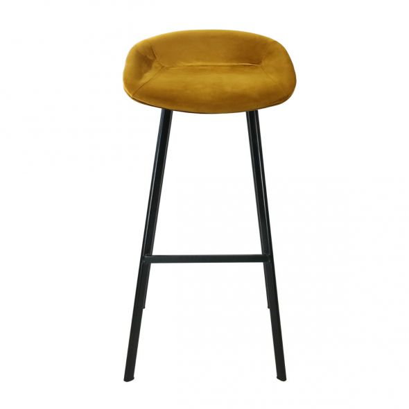KICK FINN Bar Stool Low - Velvet - Gold