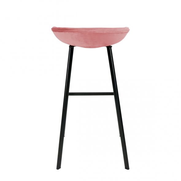 KICK FINN Bar Stool Low - Velvet - Pink