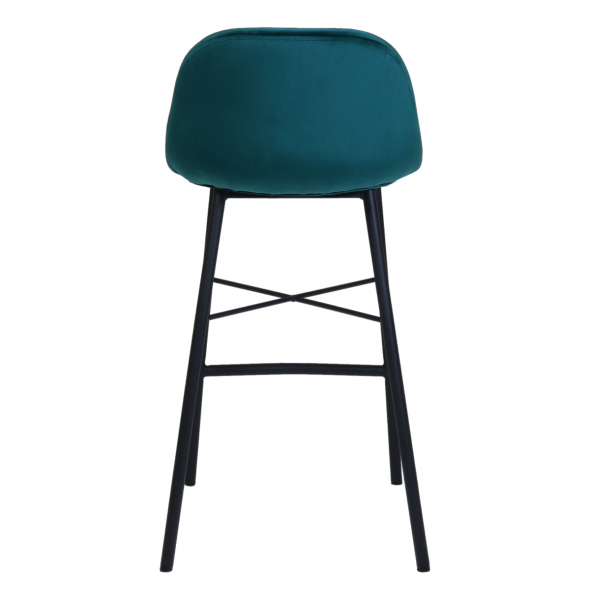 KICK JEFF Bar Stool - Velvet - Blue