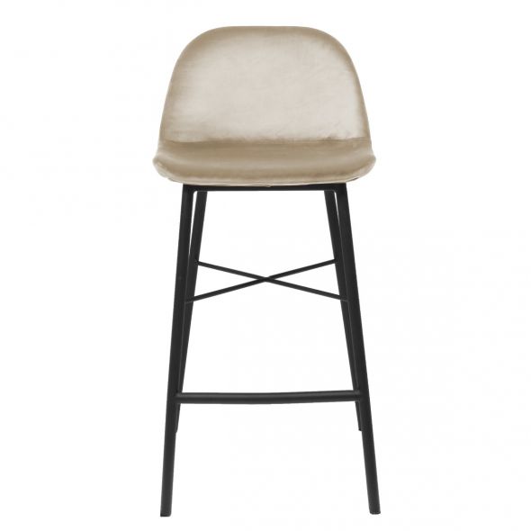KICK JEFF Bar Stool - Velvet - Champagne