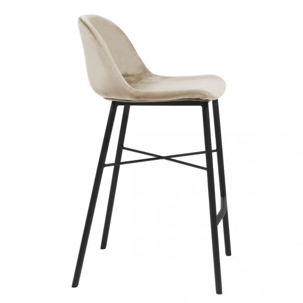 KICK JEFF Bar Stool - Velvet - Champagne