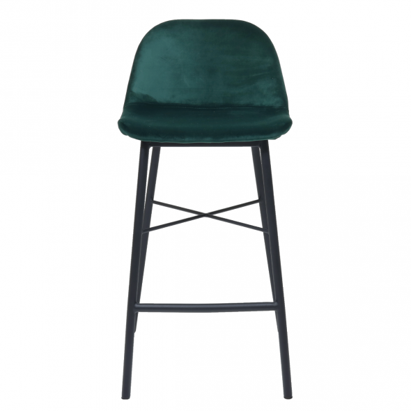 KICK JEFF Bar Stool - Velvet - Dark Green