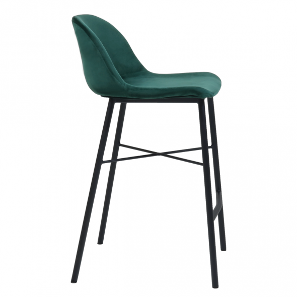 KICK JEFF Bar Stool - Velvet - Dark Green