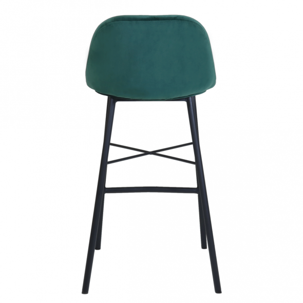 KICK JEFF Bar Stool - Velvet - Dark Green