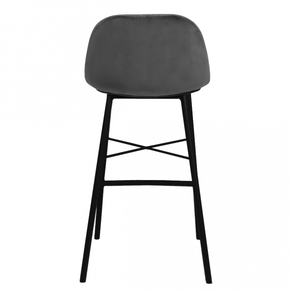 KICK JEFF Bar Stool - Velvet - Dark Grey