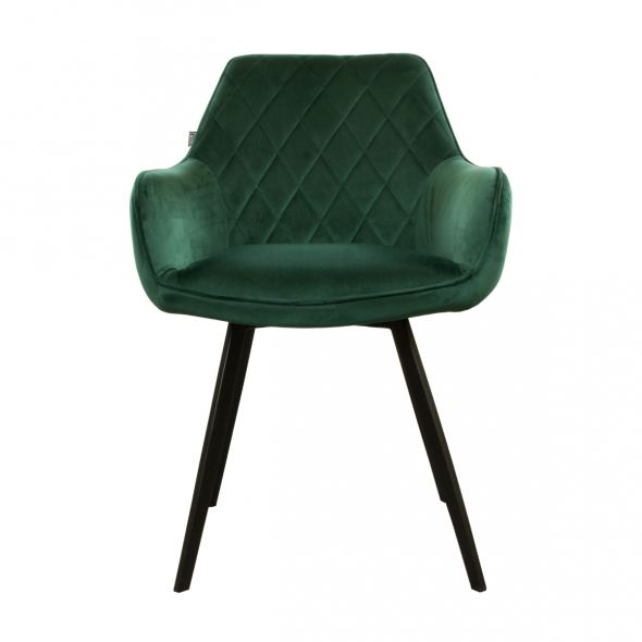 KICK KARL Velvet Dining Chair - Dark Green