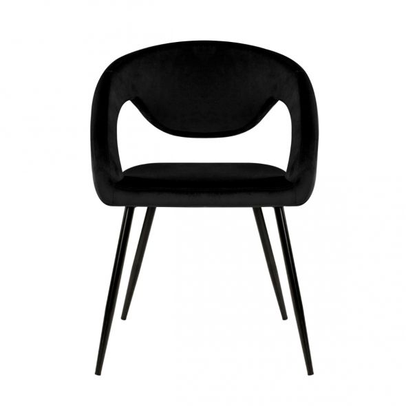 Kick Lenn Dining Chair - Velvet - Black