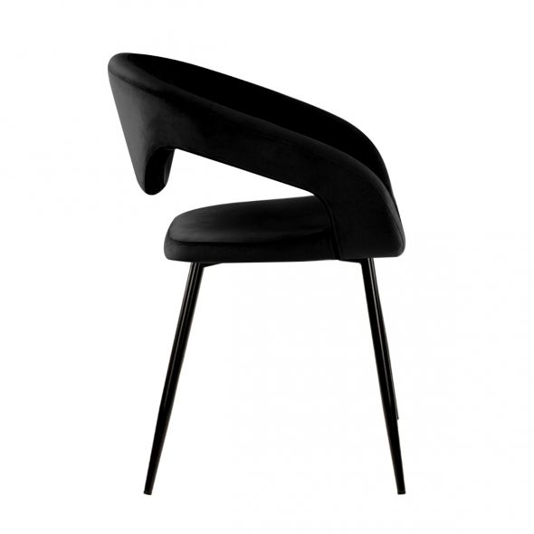 Kick Lenn Dining Chair - Velvet - Black