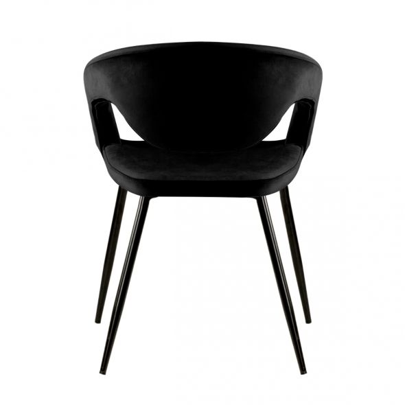 Kick Lenn Dining Chair - Velvet - Black