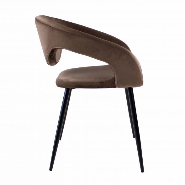 Kick Lenn Dining Chair - Velvet - Taupe