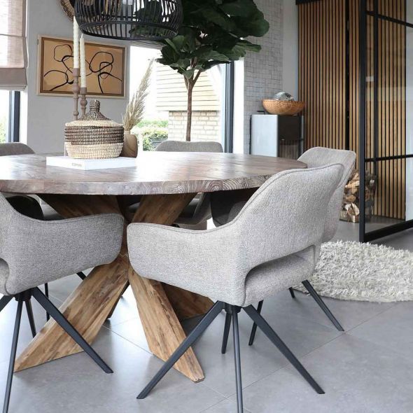Kick Swivel Chair Miyo - Taupe
