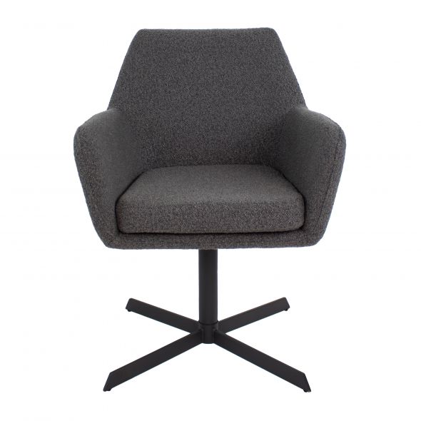 Kick Swivel Chair Viktor Boucle - Dark Grey
