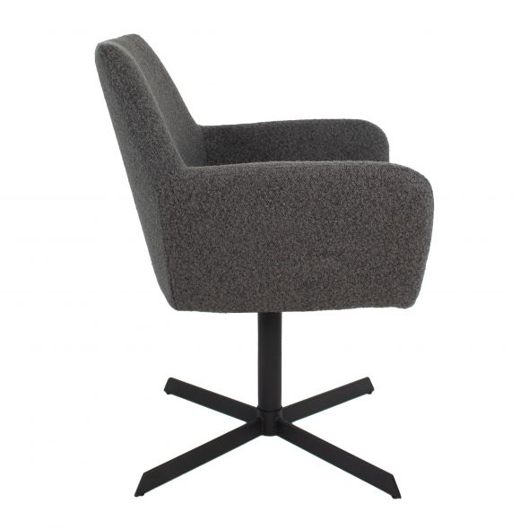 Kick Swivel Chair Viktor Boucle - Dark Grey