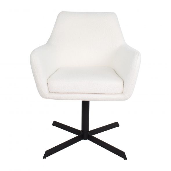 Kick Swivel Chair Viktor Boucle - White
