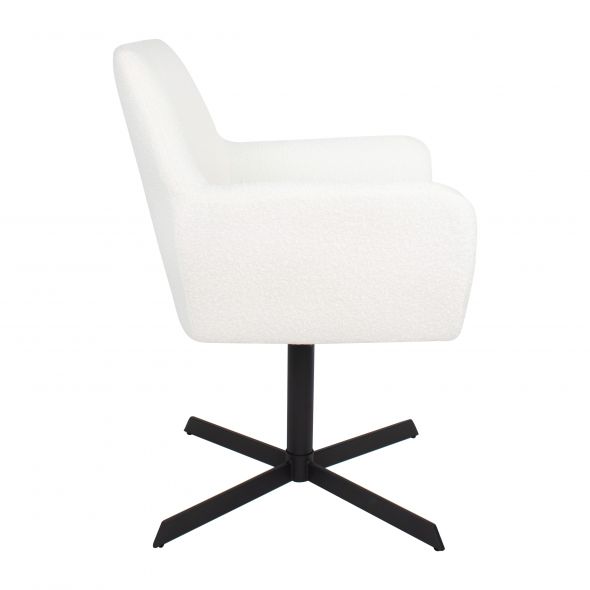 Kick Swivel Chair Viktor Boucle - White