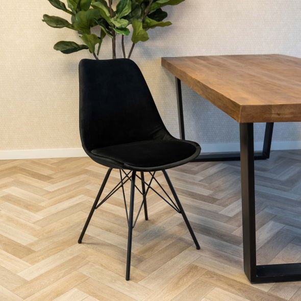 KICK Velvet Bucket Chair - Black - Black