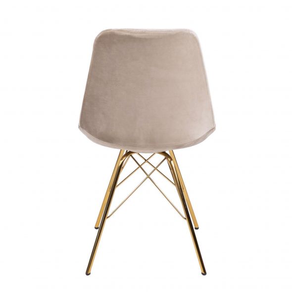 KICK Velvet Bucket Chair Champagne - Gold Frame - Champagne