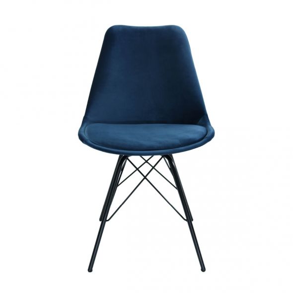 KICK Velvet Bucket Chair - Dark Blue - Dark Blue