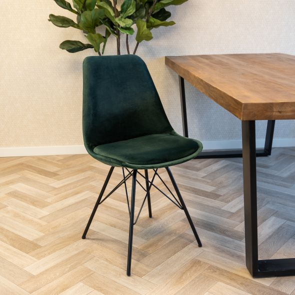 KICK Velvet Bucket Chair - Dark Green - Dark Green