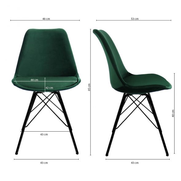 KICK Velvet Bucket Chair - Dark Green - Dark Green