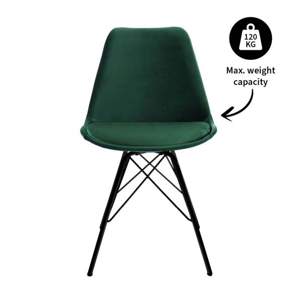 KICK Velvet Bucket Chair - Dark Green - Dark Green