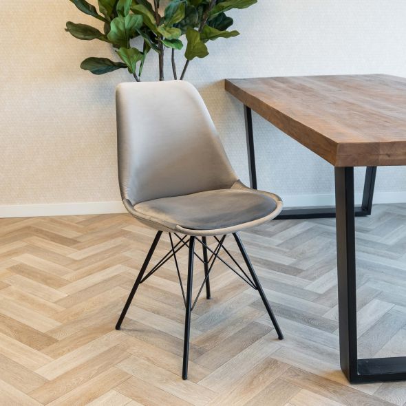 KICK Velvet Bucket Chair - Grey - Grey