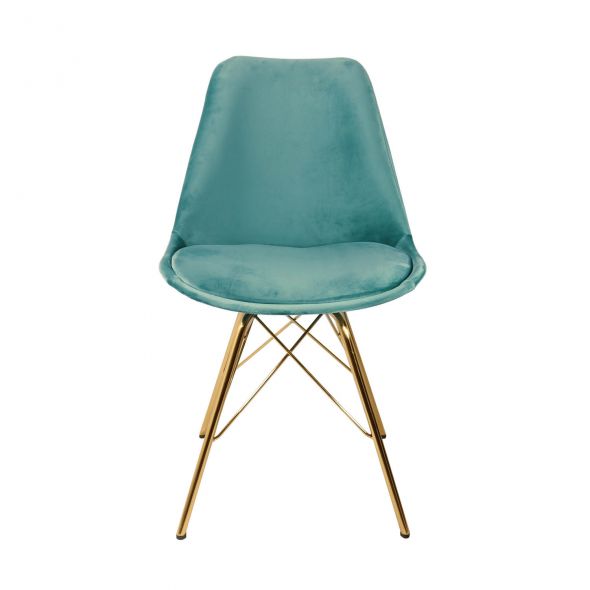 KICK Velvet Bucket Chair Mint Green - Gold Frame - Mint Green