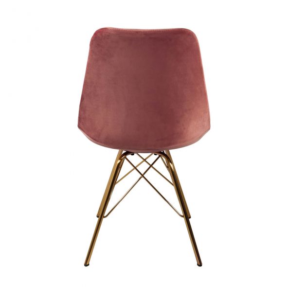 KICK Velvet Bucket Chair Pink - Gold Frame - Pink
