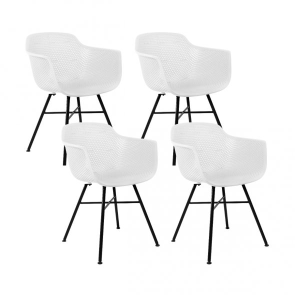 Set of 4 KICK INDY Garden Chair - White