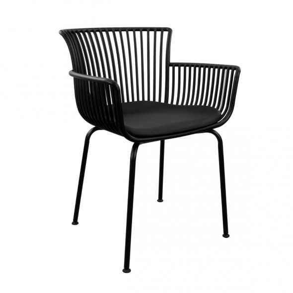 Set Of 4 Kick Otis Garden Chair - Black