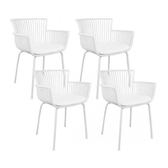 Set of 4 Kick Otis Garden Chair - White