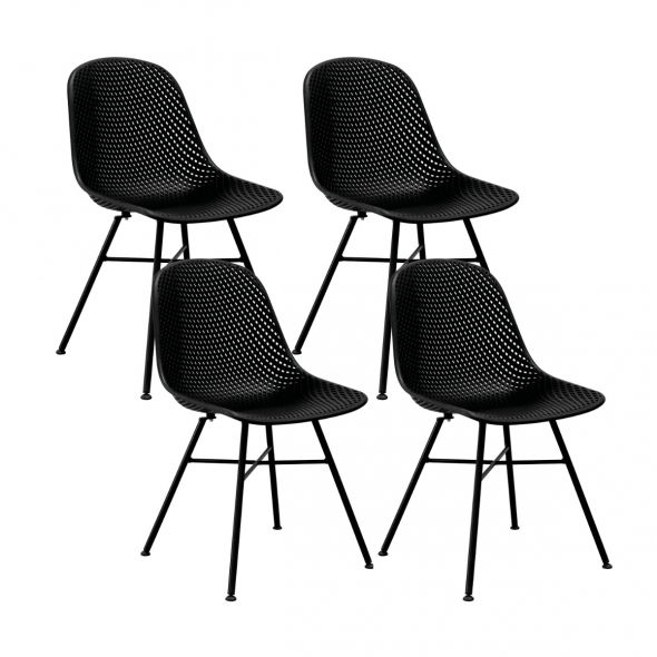 Set Of 4 Kick Sol Garden Chair - Black