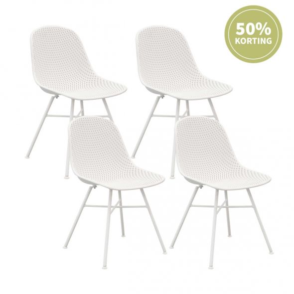 Set of 4 Kick Sol Garden Chair - White