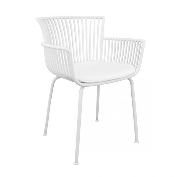 Set Of 6 Kick Otis Garden Chair - White
