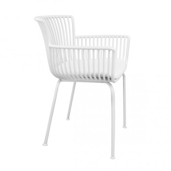 Set Of 6 Kick Otis Garden Chair - White