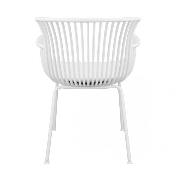 Set Of 6 Kick Otis Garden Chair - White
